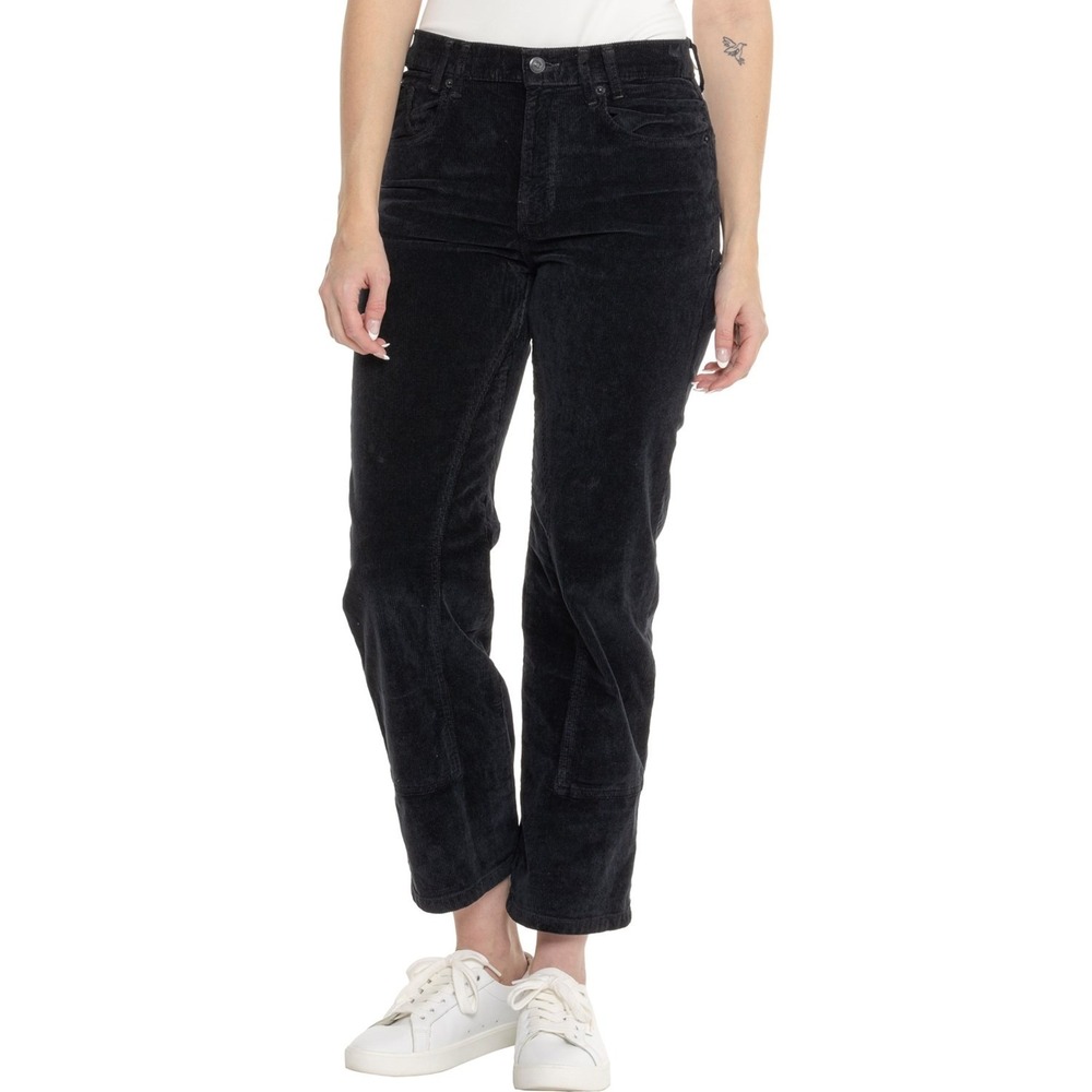 Free People We The Free High Rise Corduroy Straight Leg Pants Washed Black 26